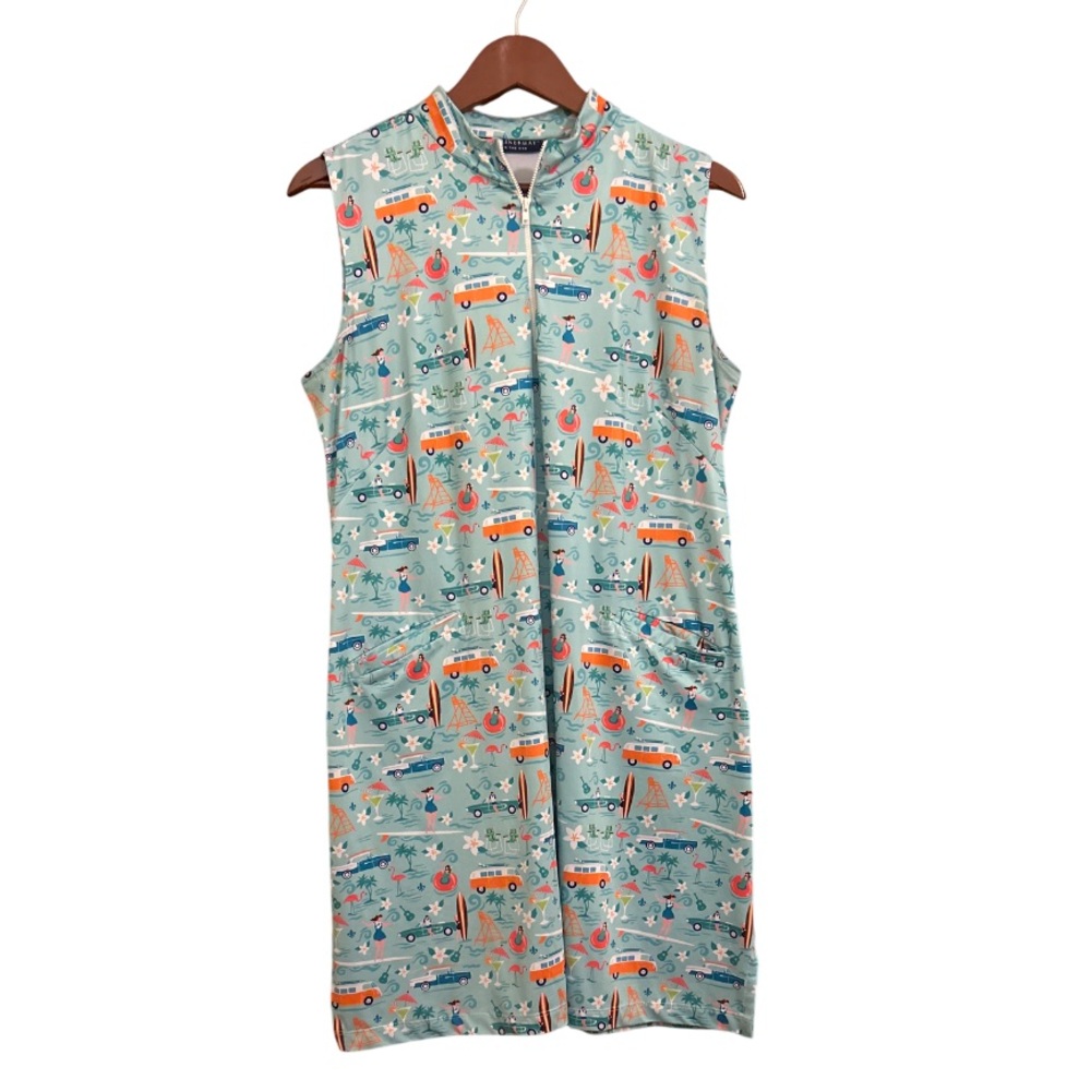 NWOT Katherine Way St. Regis Pack My Bags Sleeveless Golf Dress - Size L - Picture 2 of 10